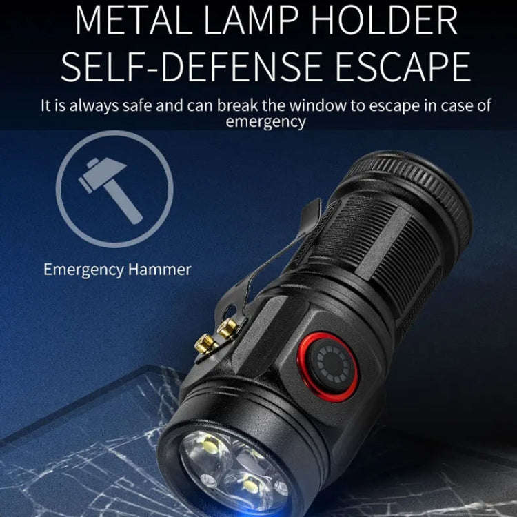 E-SMARTER W5182 Pen Fork 3 Holes Mini Flashlight Portable Pen Clip Camping Adventure Compass Spor...