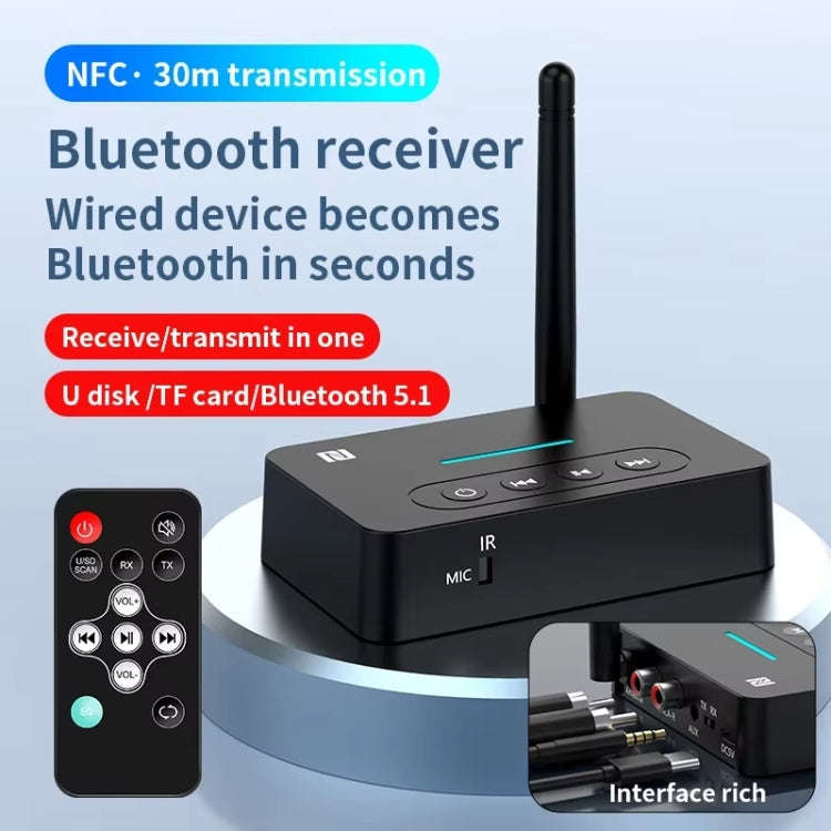 D9 2-in-1 Old-fashioned Audio Car Bluetooth Receiver Transmitter NFC Music Bluetooth Adapter
