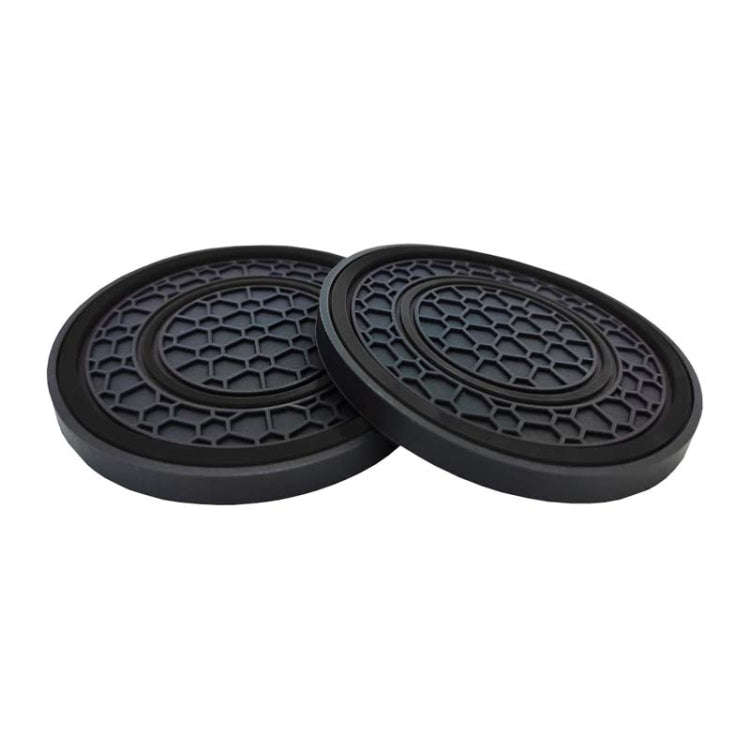 2pcs / Set Universal Car Center Control Anti-Slip Dustproof Coasters(Black Line)