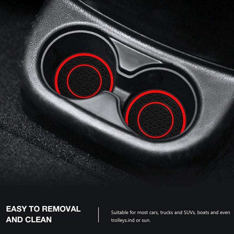 2pcs / Set Universal Car Center Control Anti-Slip Dustproof Coasters(Black Line)