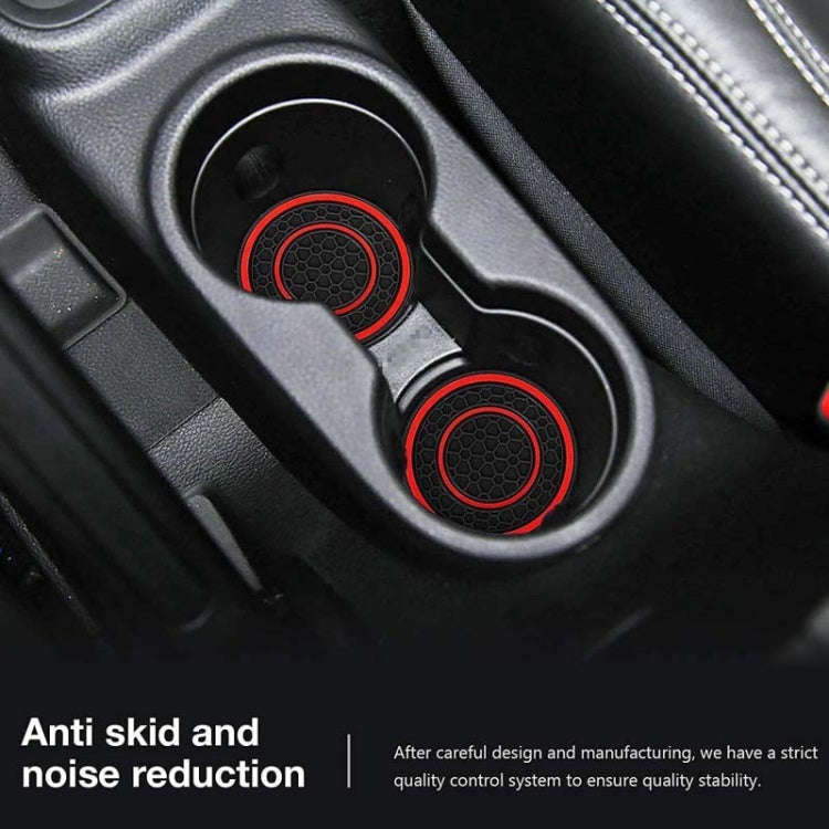 2pcs / Set Universal Car Center Control Anti-Slip Dustproof Coasters(Black Line)