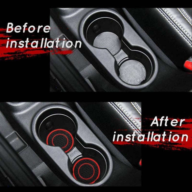 2pcs / Set Universal Car Center Control Anti-Slip Dustproof Coasters(Black Line)