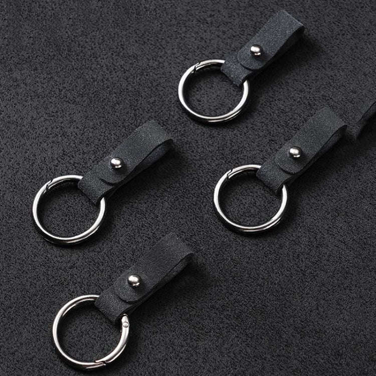 2pcs Simple Universal Car Keychain Metal Spring Ring DIY Pendant Decorations(Black)