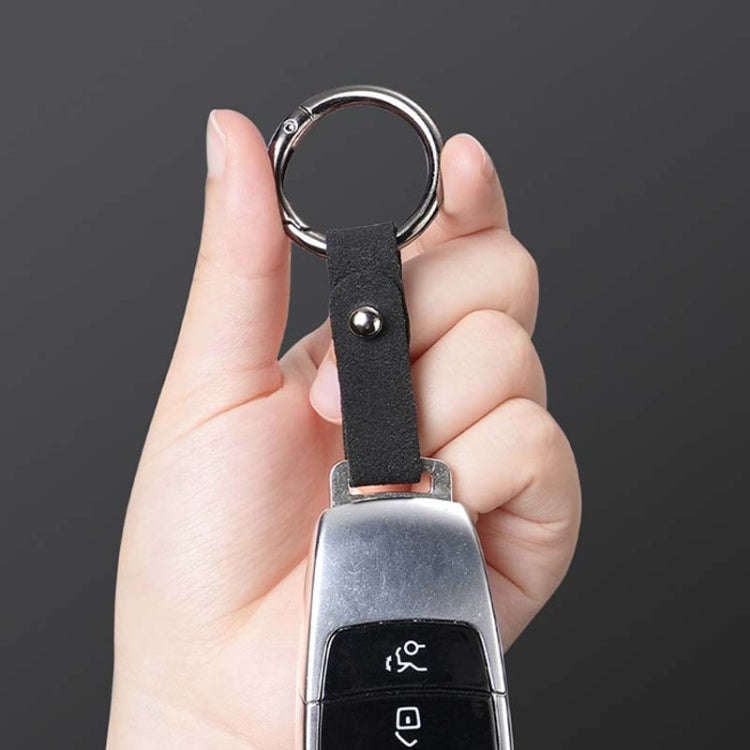 2pcs Simple Universal Car Keychain Metal Spring Ring DIY Pendant Decorations(Black)