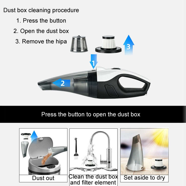 Car Handheld Portable Vacuum Cleaner With Strong Suction, Specifications: Wired + Charging 7.4V