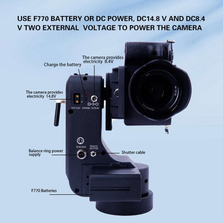 Zifon PT-5000 360 Panoramic Mirror Rotating Dual Axis Camera Remote Control Motorised Gimbal, EU ...