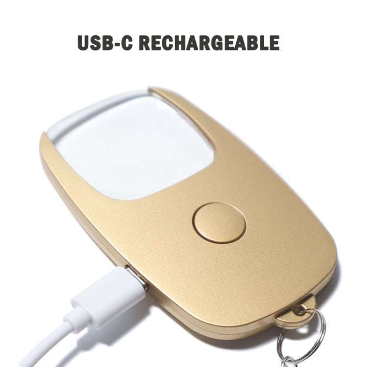5x Magnifying Glass with Light & Keychain Rechargeable Magnifier for Elderly Reading(Silver)