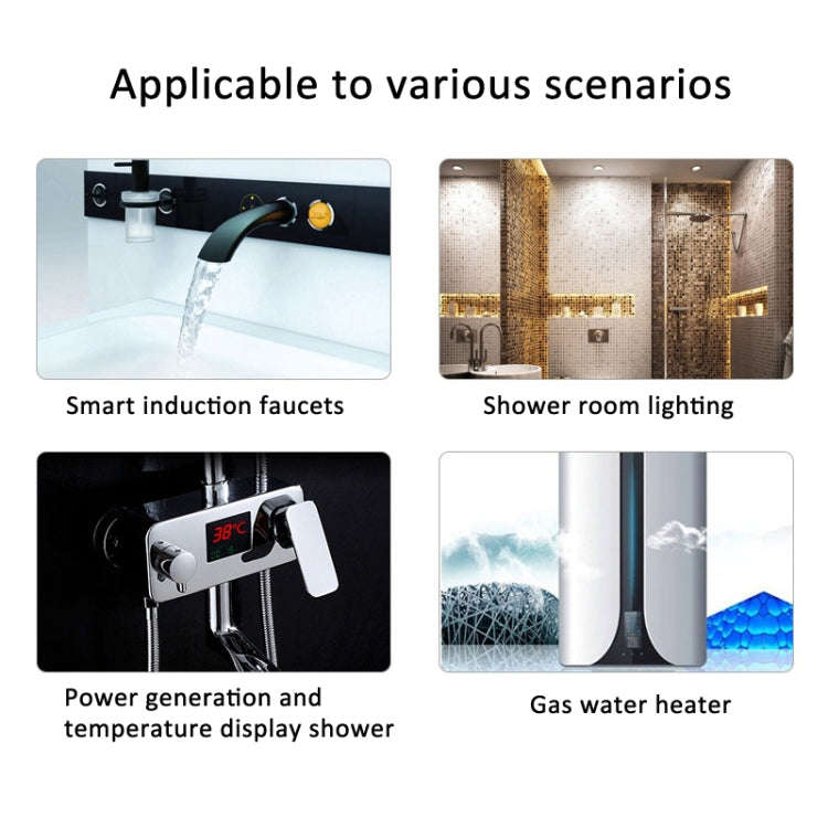 Pipeline Water Flow Generator DC Output for Smart Faucets, Gas Water Heaters