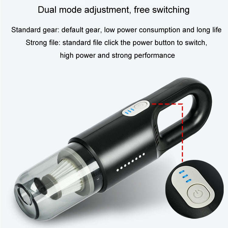 Wireless Car-mounted High-power Suction Handheld Vacuum Cleaner, Color: White Two-speed Adjustmen...