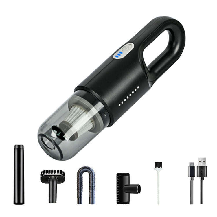 Wireless Car-mounted High-power Suction Handheld Vacuum Cleaner, Color: Black 7.4V