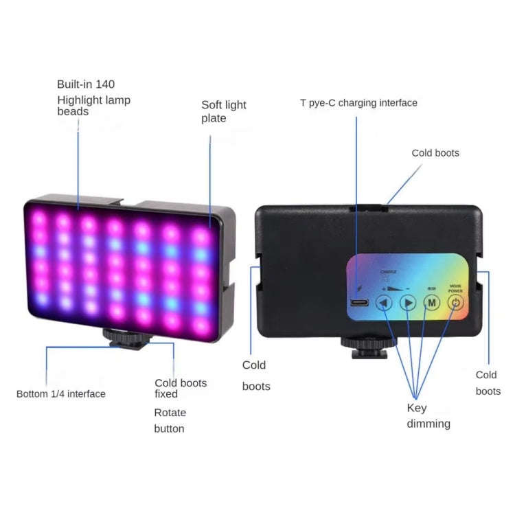WL-R2 Photography Fill Light Portable Full Color RGB Hit Light LED Video Pocket Light