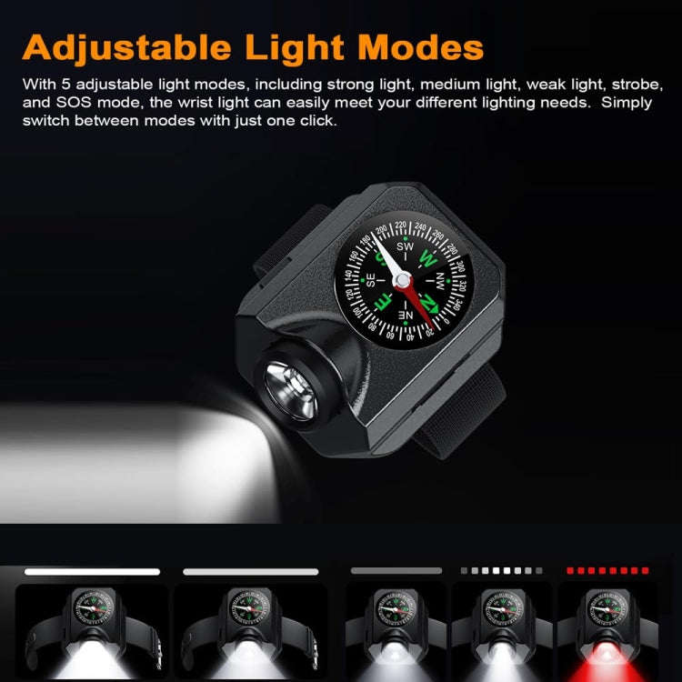 Outdoor Portable Night Running Multifunctional SOS Warning Wrist Light