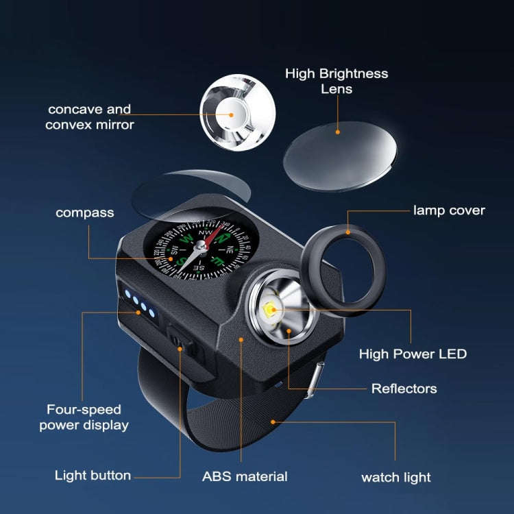 Outdoor Portable Night Running Multifunctional SOS Warning Wrist Light