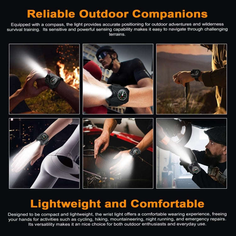 Outdoor Portable Night Running Multifunctional SOS Warning Wrist Light