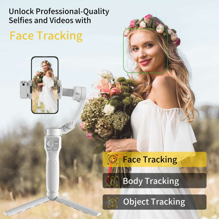 Three-Axis Anti-Shake Smart Gimbal Handheld Stabiliser With Face Follow Shot(Black)