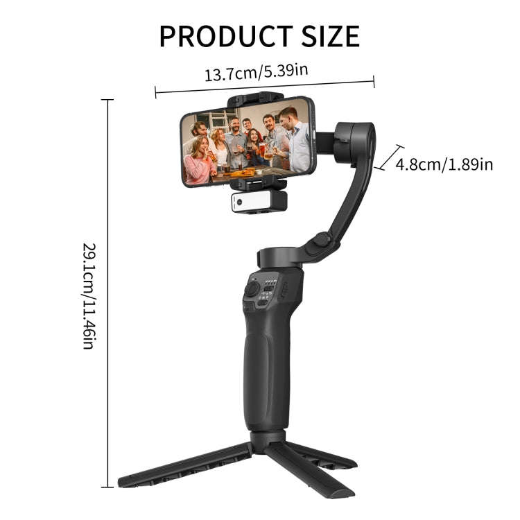 Three-Axis Anti-Shake Smart Gimbal Handheld Stabiliser With Face Follow Shot(Black)