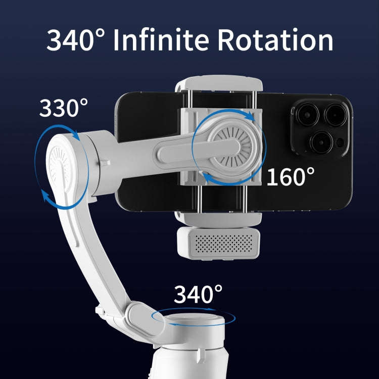 Three-Axis Anti-Shake Smart Gimbal Handheld Stabiliser With Face Follow Shot(Black)