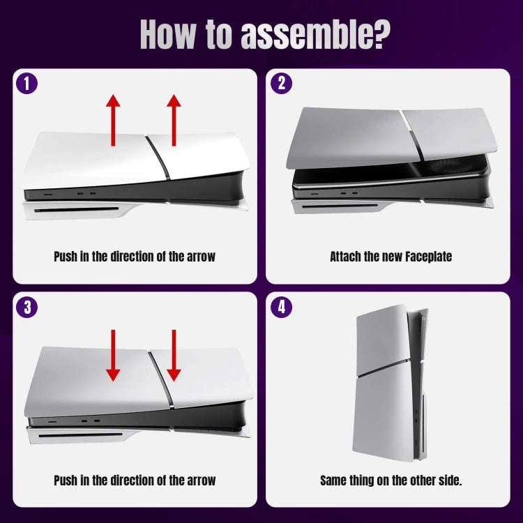 For PS5 Slim Replacement Faceplate Shell Detachable Protective Case, Model: Digital Edition Gray