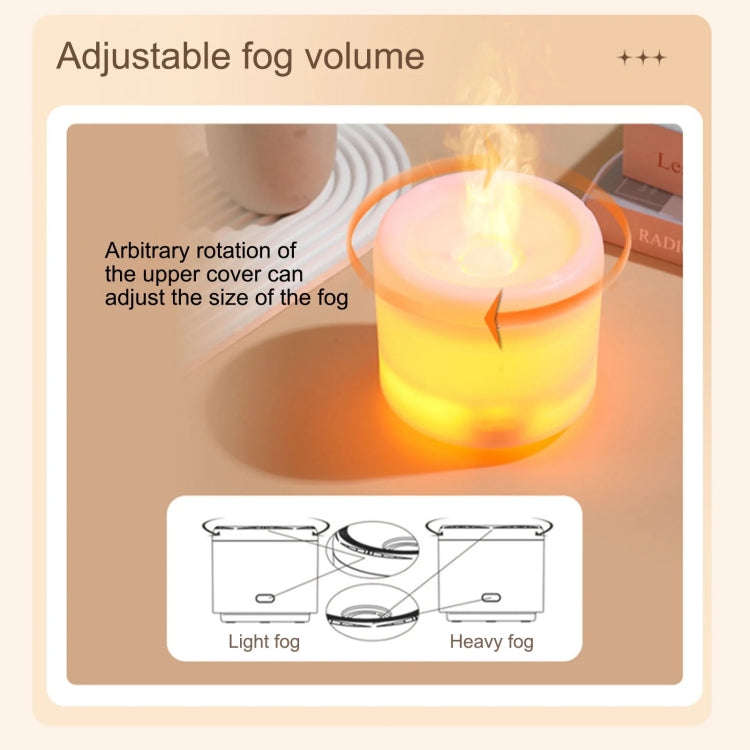 300ml Colorful Flame Aromatherapy Machine USB Power Household Silent Humidifier Aroma Diffuser(Wh...
