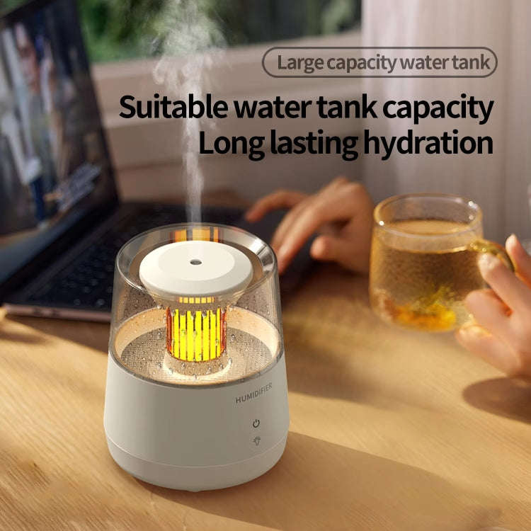 Raindrop Candlelight Aromatherapy Diffuser Air Humidifier with Colorful Lights EU Plug White