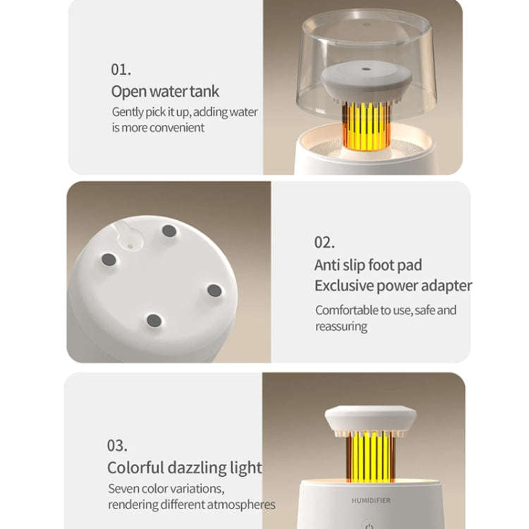 Raindrop Candlelight Aromatherapy Diffuser Air Humidifier with Colorful Lights EU Plug White
