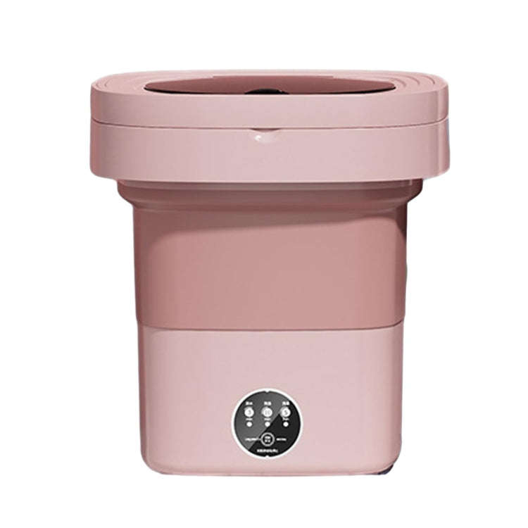 Fully Automatic Mini Foldable Washing Machine With Dehydration Function, Size: EU Plug(Pink)
