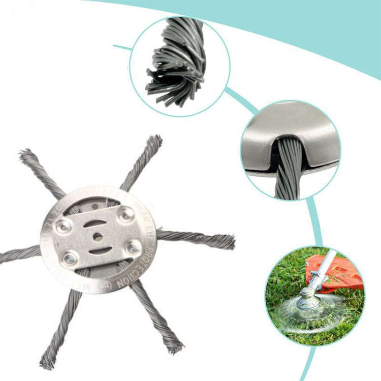 Steel Wire Weeding Wheel Twisted Wire Weeding Disc Mower Blade Accessories, Spec: 6-heads