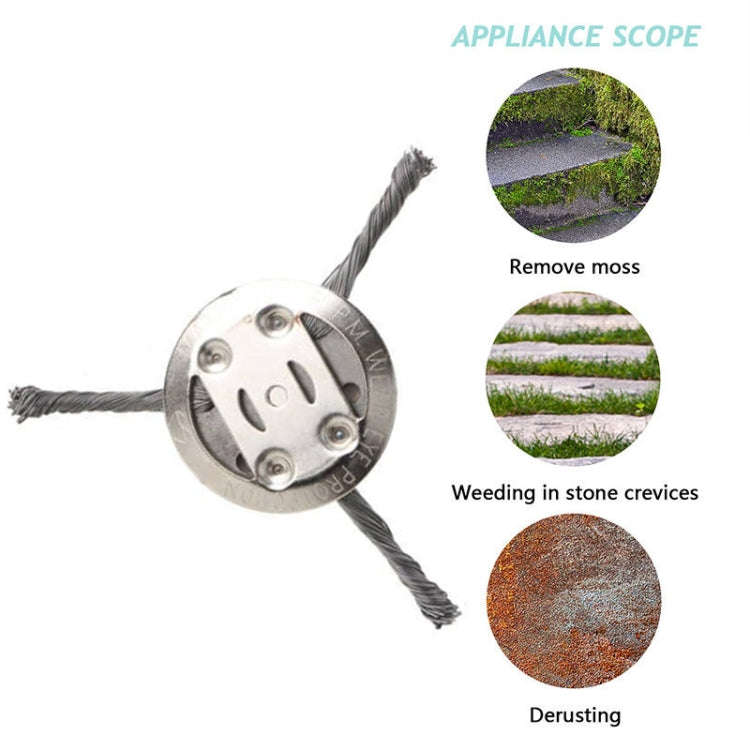 Steel Wire Weeding Wheel Twisted Wire Weeding Disc Mower Blade Accessories, Spec: 6-heads