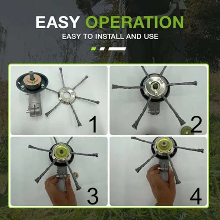 Steel Wire Weeding Wheel Twisted Wire Weeding Disc Mower Blade Accessories, Spec: 6-heads