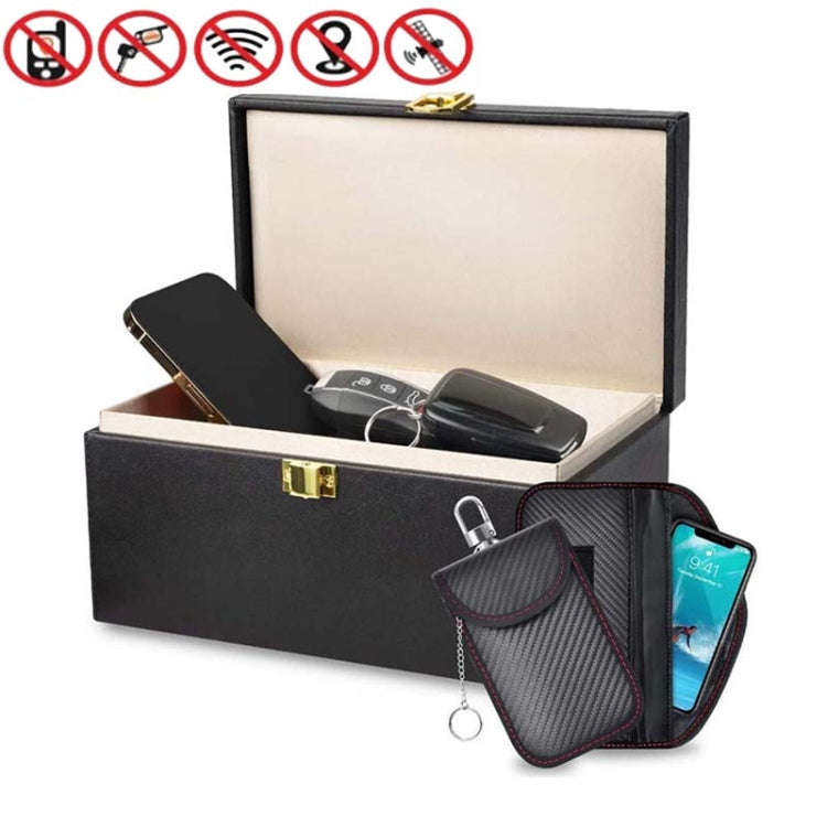 3 In 1 Large Car Shield Key Bag Anti-Magnetic Cell Phone Case RFID Protective Box