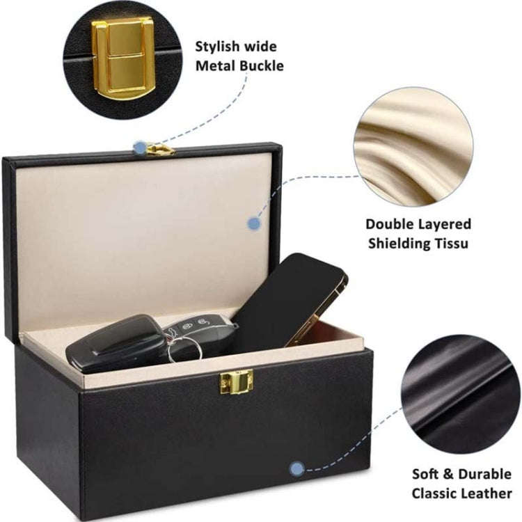 3 In 1 Large Car Shield Key Bag Anti-Magnetic Cell Phone Case RFID Protective Box