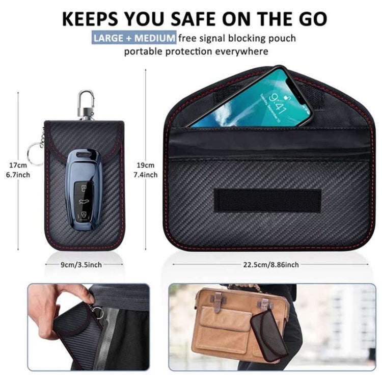 3 In 1 Large Car Shield Key Bag Anti-Magnetic Cell Phone Case RFID Protective Box