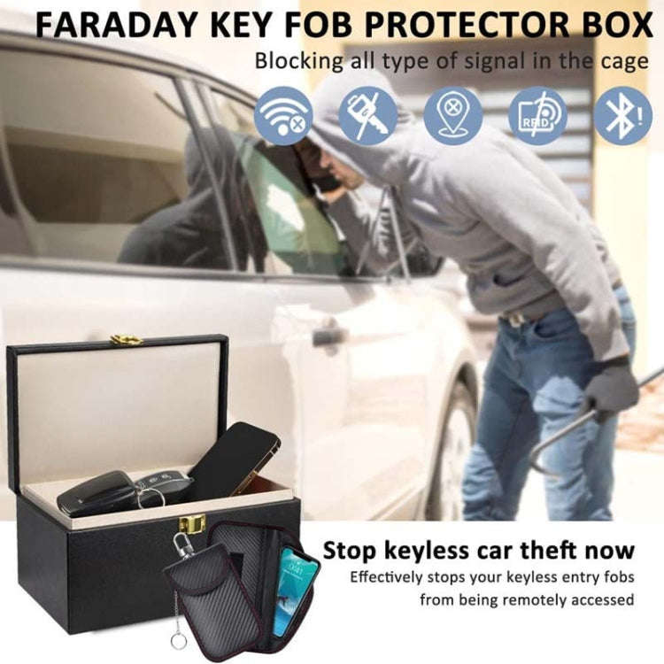 3 In 1 Large Car Shield Key Bag Anti-Magnetic Cell Phone Case RFID Protective Box