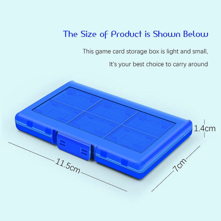 For Nintendo Switch / Switch Oled 12-in-1 Game Card Box Protective Case(Blue)