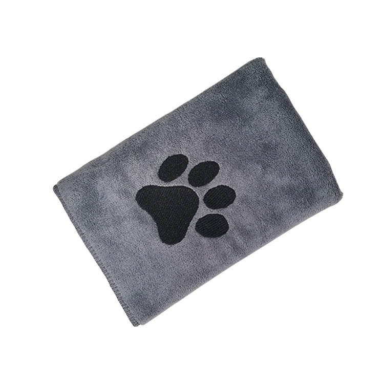 Pet Microfiber Absorbent Towel Cat Dog Bath Cleaning Towel, Size: 35x75cm(Middle Gray)