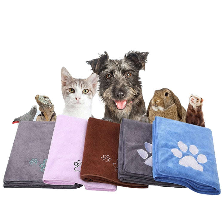 Pet Microfiber Absorbent Towel Cat Dog Bath Cleaning Towel, Size: 35x75cm(Blue)