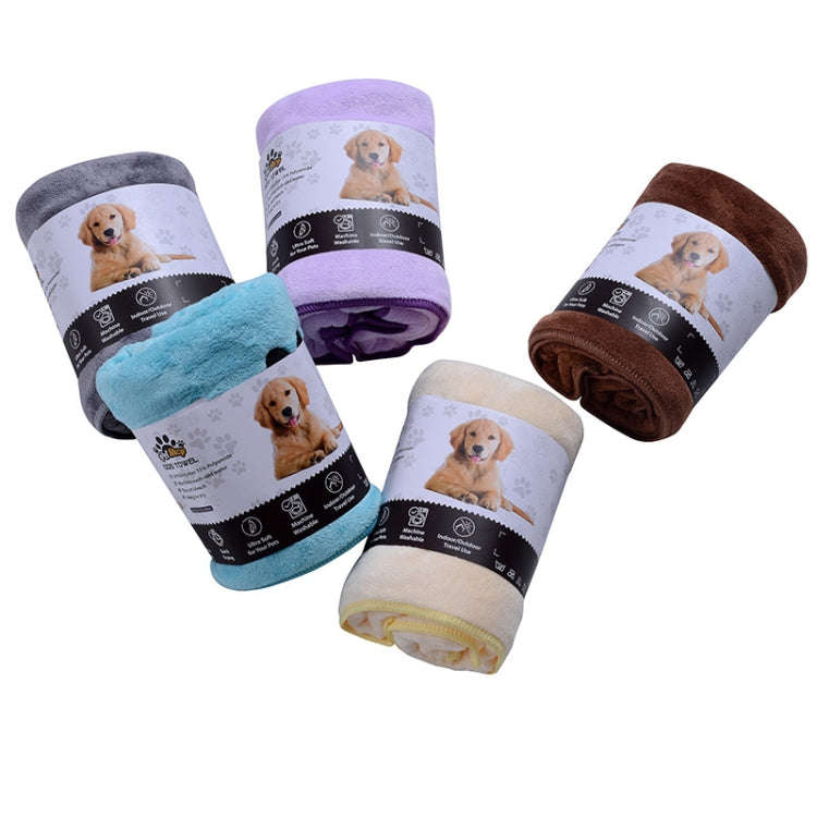 Pet Microfiber Absorbent Towel Cat Dog Bath Cleaning Towel, Size: 35x75cm(Purple)