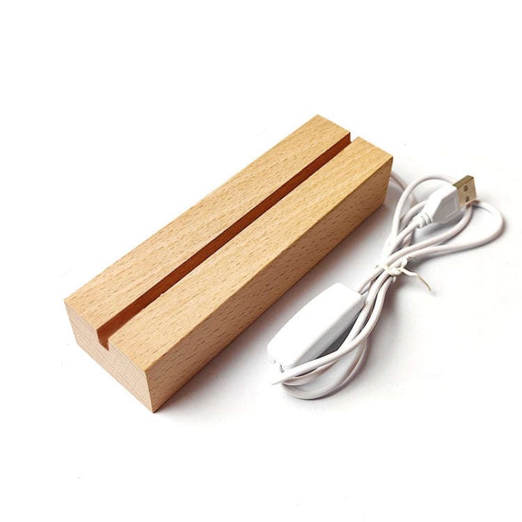 LED Light Solid Wood Luminous Base for Resin Art Acrylic Glass Lights Rectangular Slot 15cm(Three...
