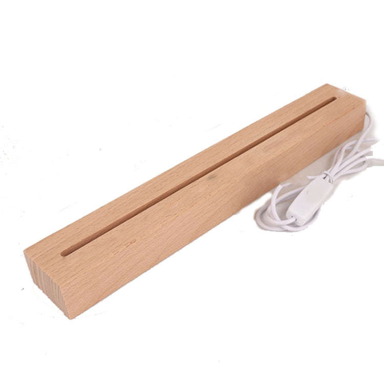 LED Light Solid Wood Luminous Base for Resin Art Acrylic Glass Lights Rectangular 30cm(Three-colo...