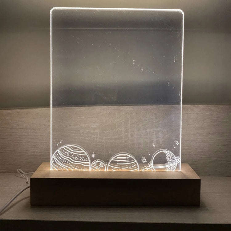 LED Light Solid Wood Luminous Base for Resin Art Acrylic Glass Lights Rectangular 18cm(White Light)
