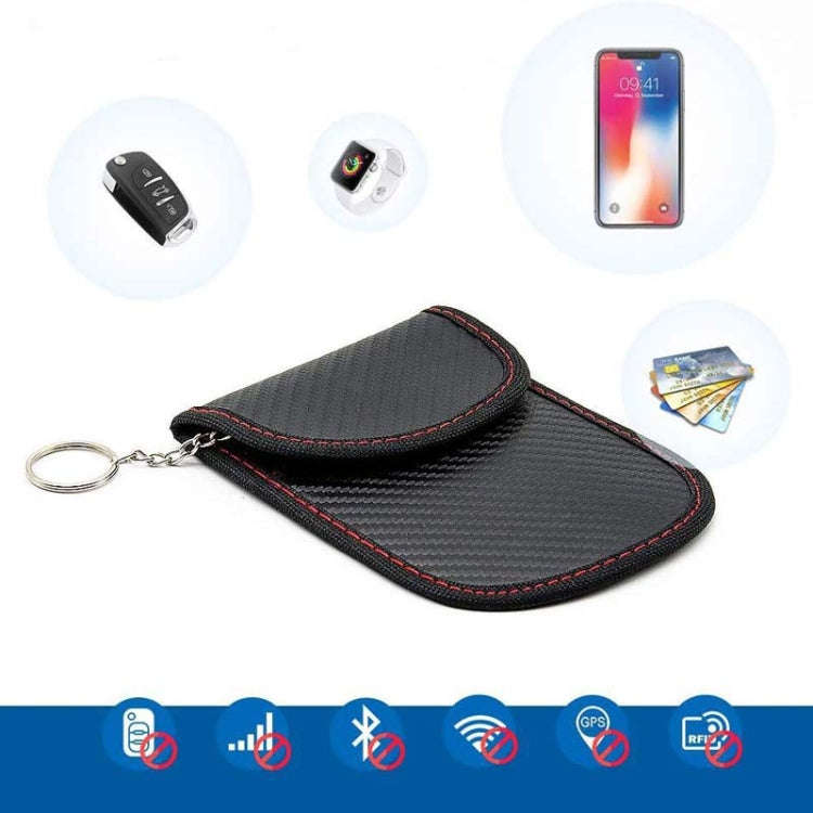2 In 1 Signal Blocking Box Carbon Fiber Car RFID Shielding Key Case