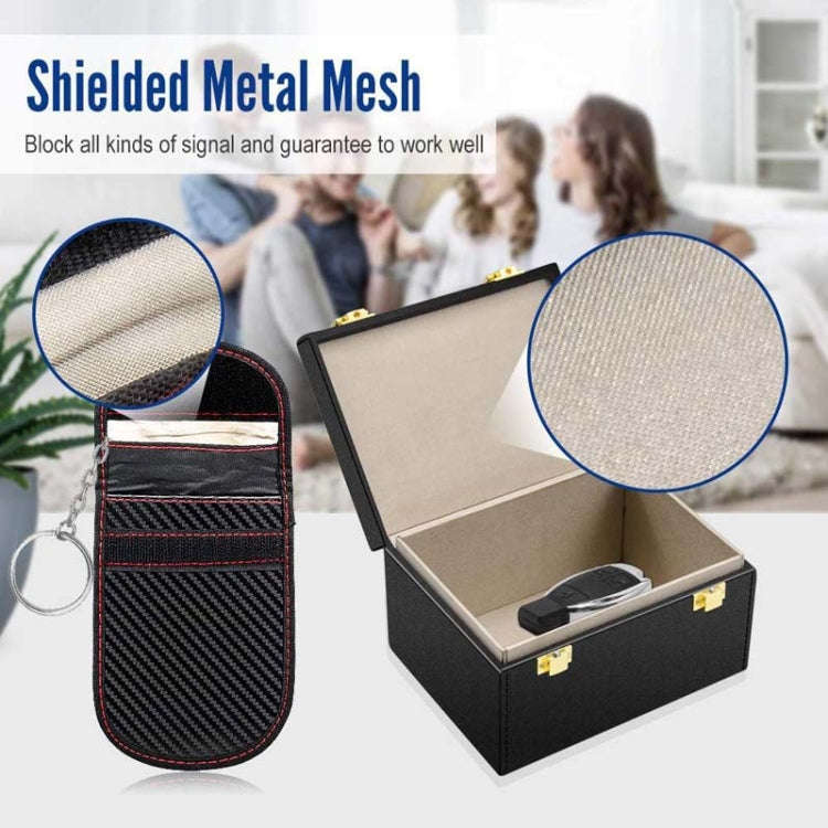 2 In 1 Signal Blocking Box Carbon Fiber Car RFID Shielding Key Case