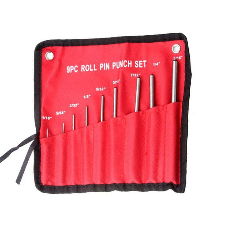 9-in-1 Heavy Duty Roll Pin Punch Set Round Punch Removal Tools, Spec: Canvas Packaging