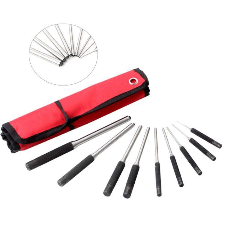 9-in-1 Heavy Duty Roll Pin Punch Set Round Punch Removal Tools, Spec: Canvas Packaging