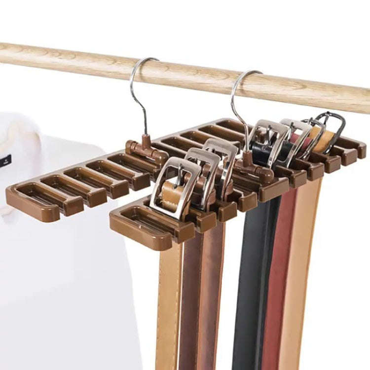 Belt Hanger Scarf Tie Rack Holder For Wardrobe Closet Storage Organizer, Size: Large Coffee
