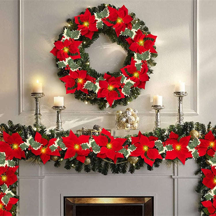 Safflower + Red Fruit Christmas Decoration Christmas Flower Lights String LED Colourful Lights Ch...