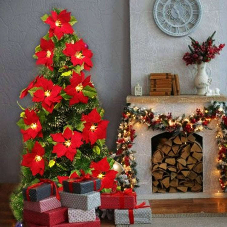 Safflower + Red Fruit Christmas Decoration Christmas Flower Lights String LED Colourful Lights Ch...
