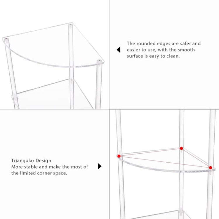 YX141 Acrylic 3-Layer Wall Corner Table For Living Room Bedroom Bathroom Placement Storage