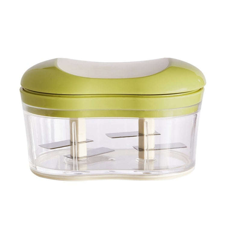 Hand-pushed Garlic Cutter Manual Food Processor Vegetable Chopper(Green)