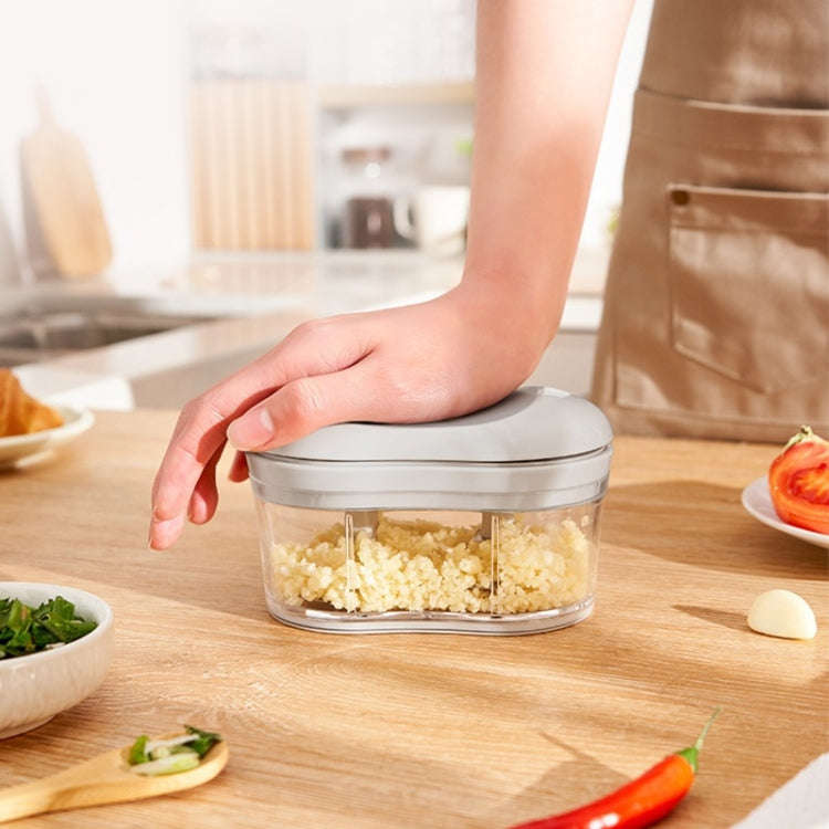 Hand-pushed Garlic Cutter Manual Food Processor Vegetable Chopper(Green)